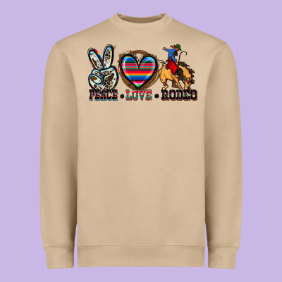 Peace Love Rodeo Heavyweight Sweatshirt Designed By Zillion Design Studio