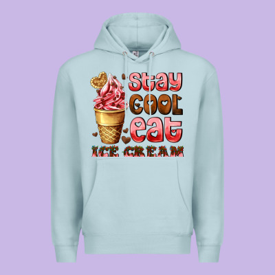 Stay Cool Eat Ice Cream Premium Hoodie Designed By Adodesignshop
