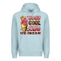 Blue Mist stay cool eat ice cream Premium Hoodie - AdoDesignShop