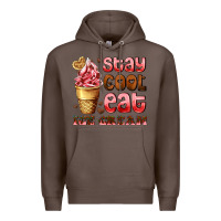 Coffee stay cool eat ice cream Premium Hoodie - AdoDesignShop