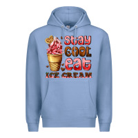 Colony Blue stay cool eat ice cream Premium Hoodie - AdoDesignShop