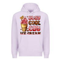Lilac stay cool eat ice cream Premium Hoodie - AdoDesignShop