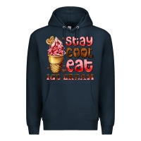Navy stay cool eat ice cream Premium Hoodie - AdoDesignShop