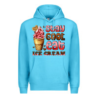 Ocean Blue stay cool eat ice cream Premium Hoodie - AdoDesignShop