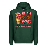 Sports Green stay cool eat ice cream Premium Hoodie - AdoDesignShop