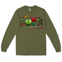 Army Green love summer Long Sleeve Tee - CowhideDigitalArt