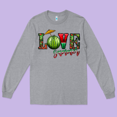 Love Summer Long Sleeve Tee Designed By Cowhidedigitalart