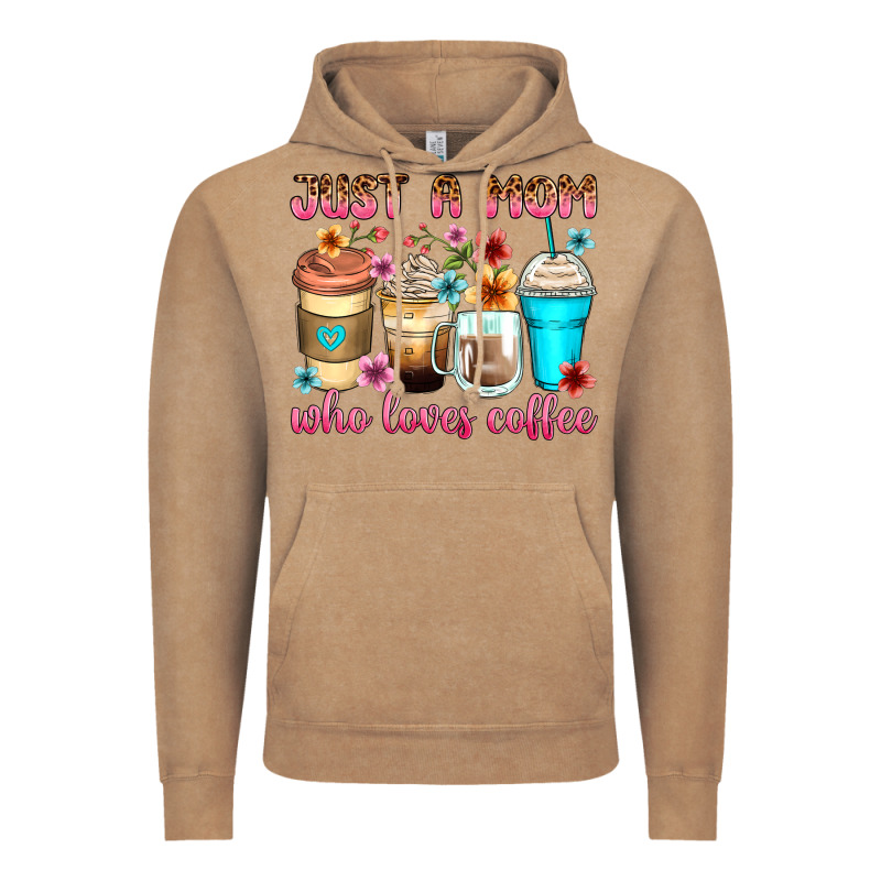 Just A Mom Who Loves Coffee Vintage Hoodie by Zillion Design Studio | Teevron