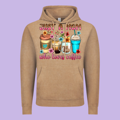 Just A Mom Who Loves Coffee Vintage Hoodie Designed By Zillion Design Studio