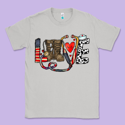 America Nurse Classic Tee Designed By Cowhidedigitalart
