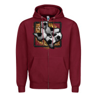 Burgundy leopard soccer texas map Zipper Hoodie - Jasminsmagicworld