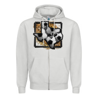 Dove Grey leopard soccer texas map Zipper Hoodie - Jasminsmagicworld