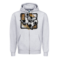 Heather Grey leopard soccer texas map Zipper Hoodie - Jasminsmagicworld
