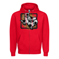 Red leopard soccer texas map Zipper Hoodie - Jasminsmagicworld