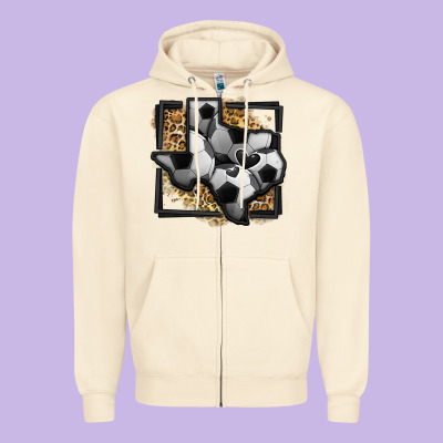 Leopard Soccer Texas Map Zipper Hoodie Designed By Jasminsmagicworld