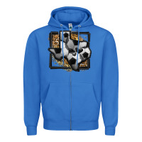 True Royal leopard soccer texas map Zipper Hoodie - Jasminsmagicworld