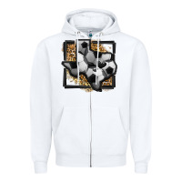 White leopard soccer texas map Zipper Hoodie - Jasminsmagicworld