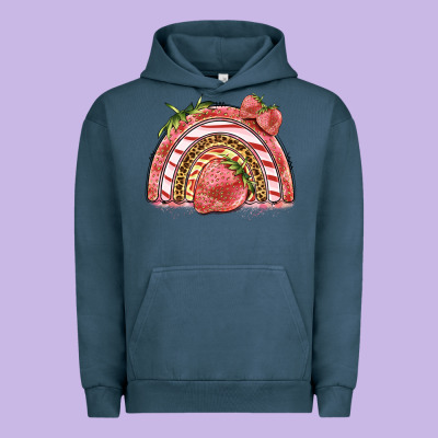 Strawberry Rainbow Urban Hoodie Designed By Barkaloodesign