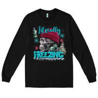 Black literally freezing skull Long Sleeve Tee - FaDigitalArtStudio