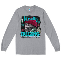 Heather Grey literally freezing skull Long Sleeve Tee - FaDigitalArtStudio