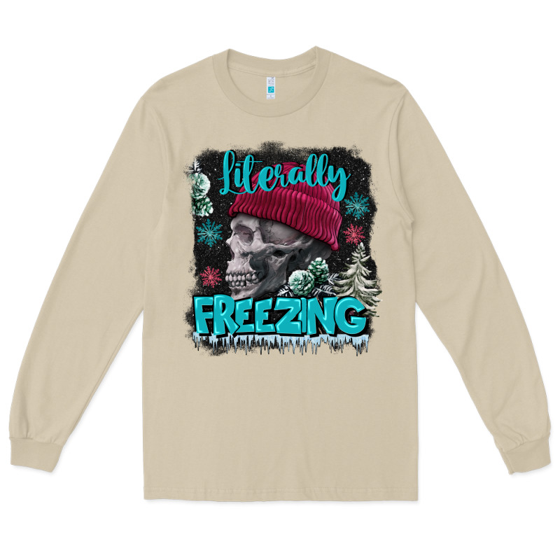 Literally Freezing Skull Long Sleeve Tee by FaDigitalArtStudio | Teevron