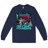 Navy literally freezing skull Long Sleeve Tee - FaDigitalArtStudio