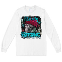 White literally freezing skull Long Sleeve Tee - FaDigitalArtStudio