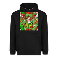 Black Christmas unicorn and gift box Heavyweight Hoodie - NancyCooperArtShop