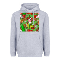 Heather Grey Christmas unicorn and gift box Heavyweight Hoodie - NancyCooperArtShop