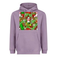 Lavender Christmas unicorn and gift box Heavyweight Hoodie - NancyCooperArtShop