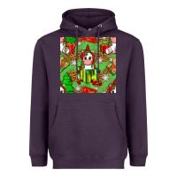 Plum Christmas unicorn and gift box Heavyweight Hoodie - NancyCooperArtShop
