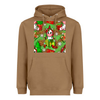 Toasted Coconut Christmas unicorn and gift box Heavyweight Hoodie - NancyCooperArtShop