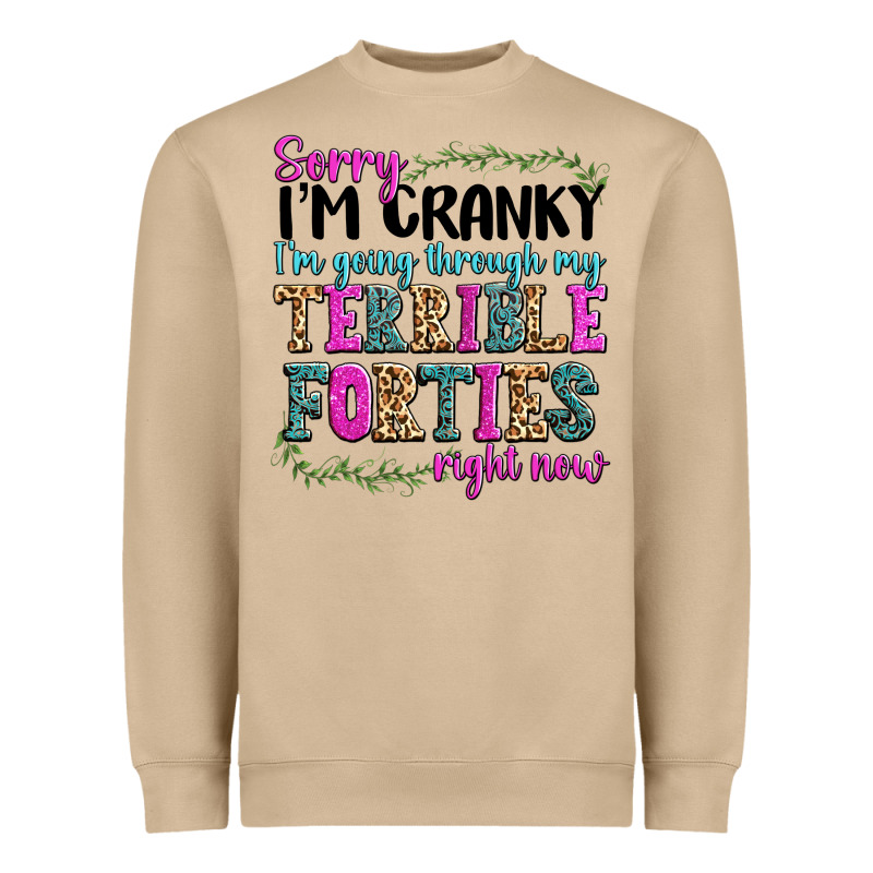 Sorry Im Cranky Im Going Through My Terrible Forti Heavyweight Sweatshirt by texasbilliewilder | Teevron