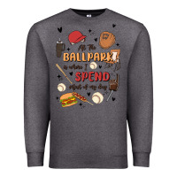 Charcoal Heather at the ballpark is where i spend most of my day Premium Sweatshirt - MaliasSmallBusiness