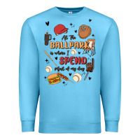 Ocean Blue at the ballpark is where i spend most of my day Premium Sweatshirt - MaliasSmallBusiness