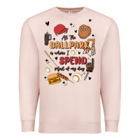 Pale Pink at the ballpark is where i spend most of my day Premium Sweatshirt - MaliasSmallBusiness