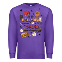 Purple at the ballpark is where i spend most of my day Premium Sweatshirt - MaliasSmallBusiness