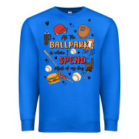 True Royal at the ballpark is where i spend most of my day Premium Sweatshirt - MaliasSmallBusiness