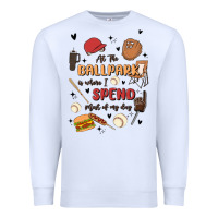 White at the ballpark is where i spend most of my day Premium Sweatshirt - MaliasSmallBusiness
