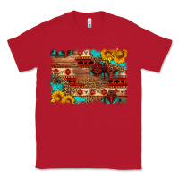 Red aztec and leopard background Classic Tee - HRA Design Shop
