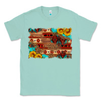 Seafoam aztec and leopard background Classic Tee - HRA Design Shop