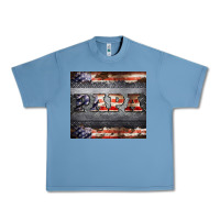 Pebble Blue papa metal and american flag tumbler Urban Heavy Tee - BarkalooDesign