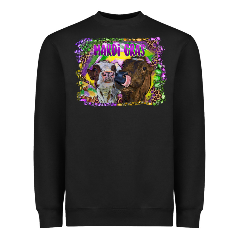 Mardi Gras Heifers Heavyweight Sweatshirt by RanaPortraitStore | Teevron