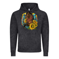 Vintage Black western horse with horseshoe Vintage Hoodie - texasbilliewilder