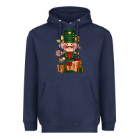 Navy Christmas Nutcracker Heavyweight Hoodie - NancyCooperArtShop