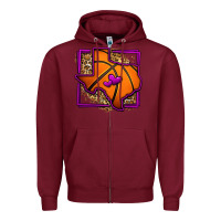 Burgundy leopard basketball texas map Zipper Hoodie - Jasminsmagicworld