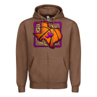 Chestnut leopard basketball texas map Zipper Hoodie - Jasminsmagicworld