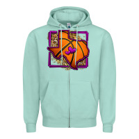 Seafoam leopard basketball texas map Zipper Hoodie - Jasminsmagicworld
