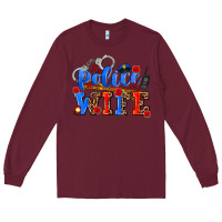 Burgundy police wife Long Sleeve Tee - AdoDesignShop