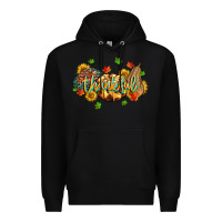 Black thankful pumpkins Premium Hoodie - MaliasSmallBusiness
